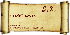 Simó Kevin névjegykártya